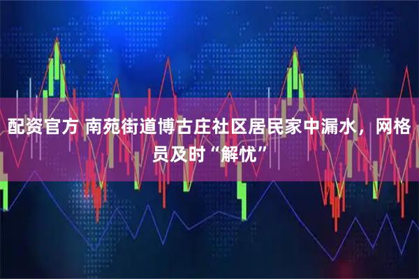 配资官方 南苑街道博古庄社区居民家中漏水，网格员及时“解忧”